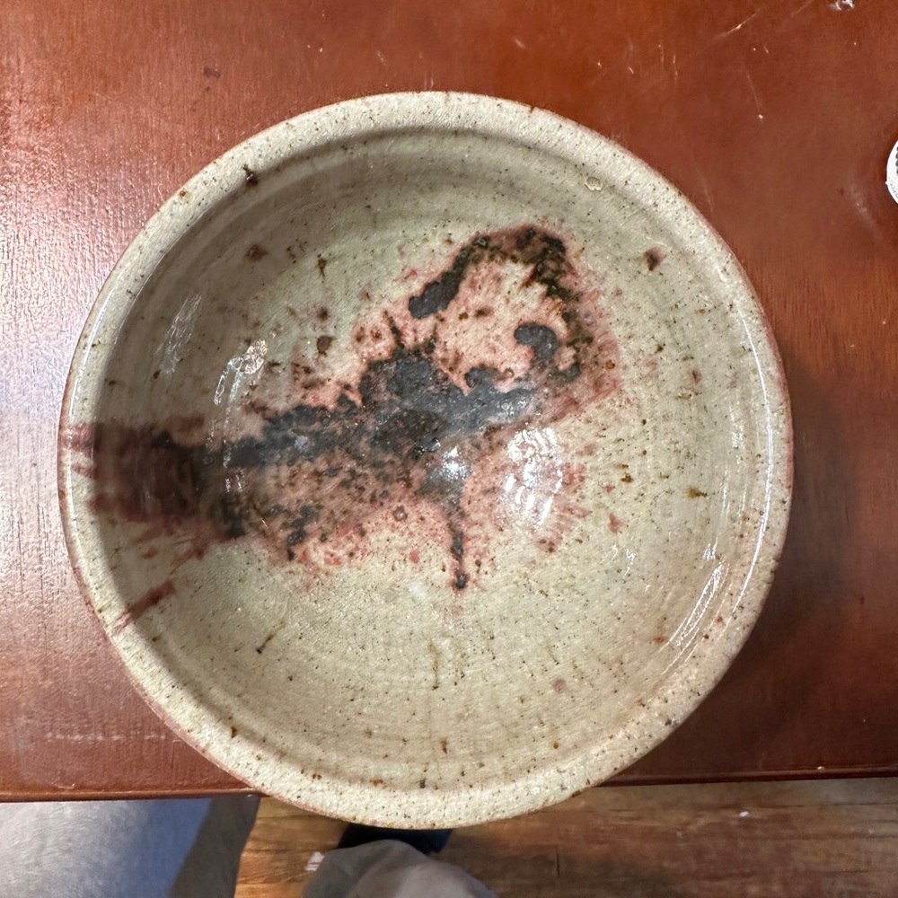 Vintage W Cream Handcrafted Ceramic Bowl -